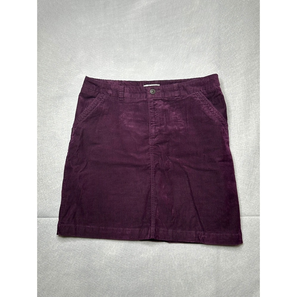 Merona Women Pants 14 Purple Good Corduroy Straight Skirt Fall Dark Academia